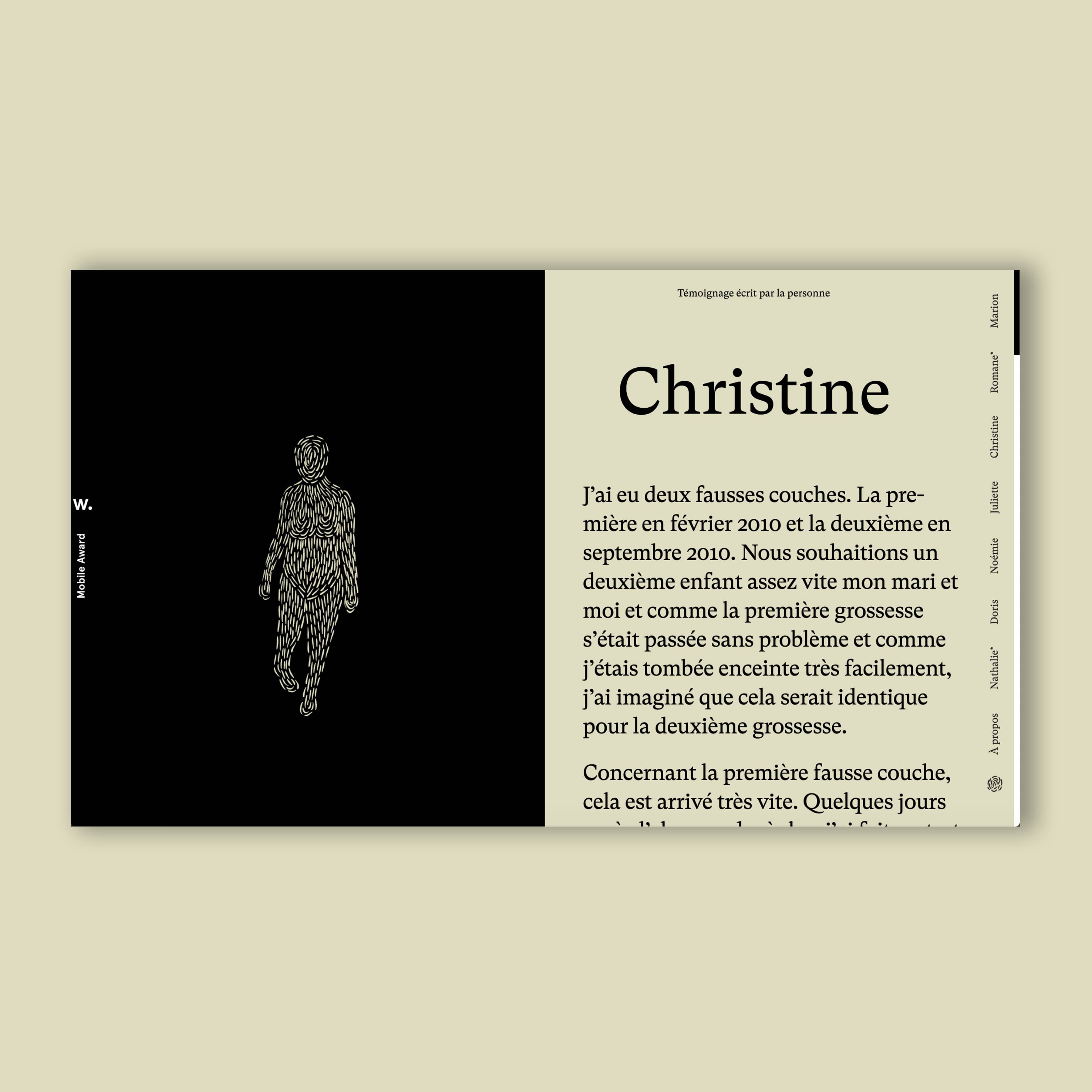 Page of the interview of Christine.