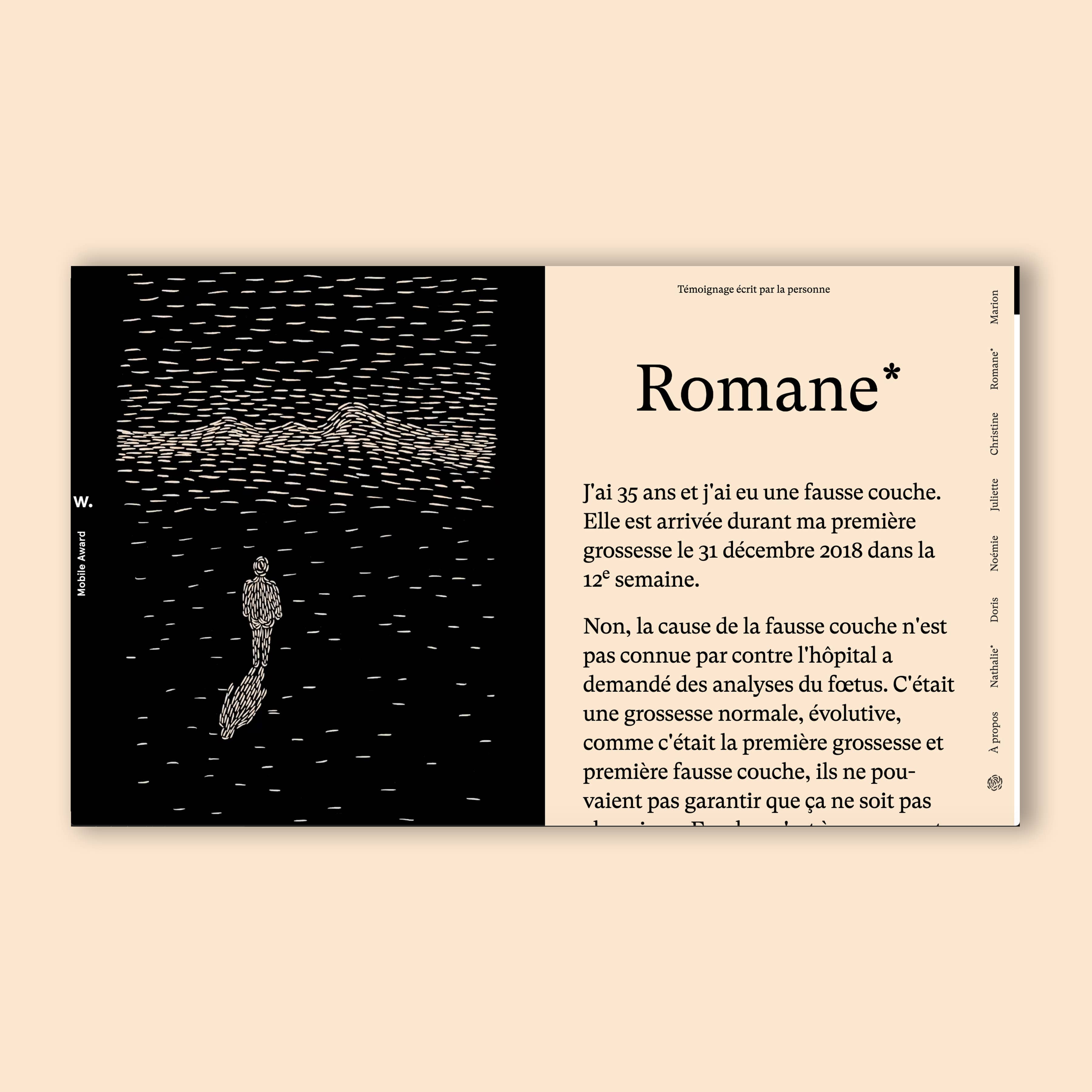 Page of the interview of Romane.